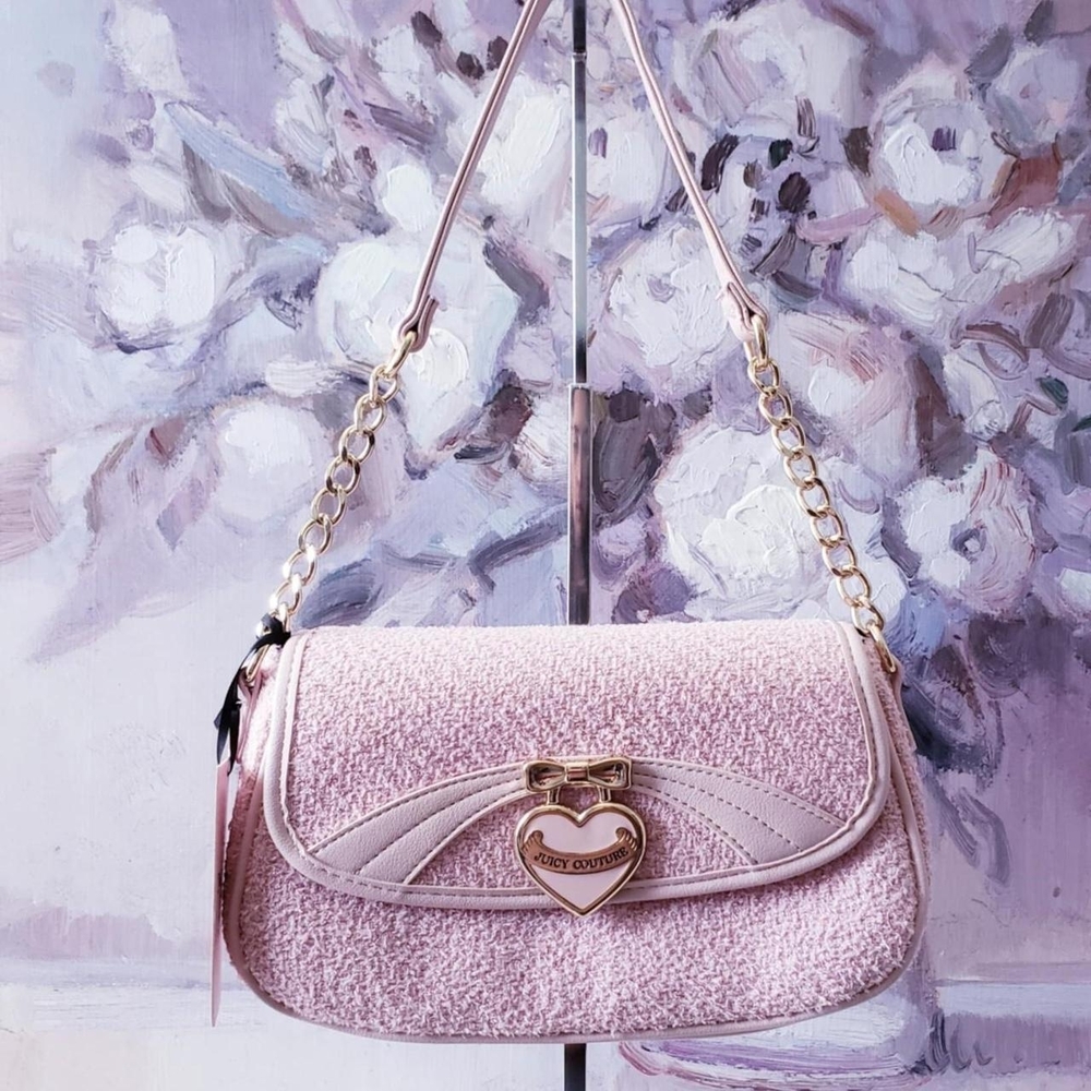 Pink Juicy Couture Tweed Shoulder Bag